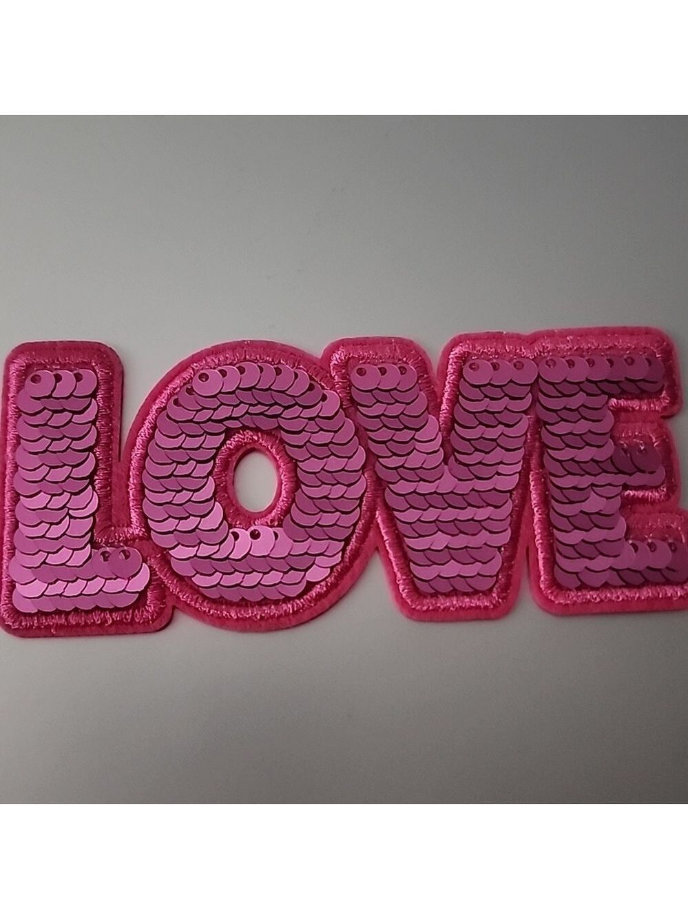 SPARKLE SEQUINS LOVE IRON ON PATCH